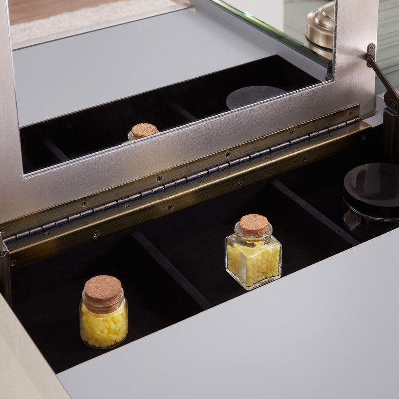 Sofia Mirrored Silver Dressing Table by Lavishway | Dressing Tables-23435