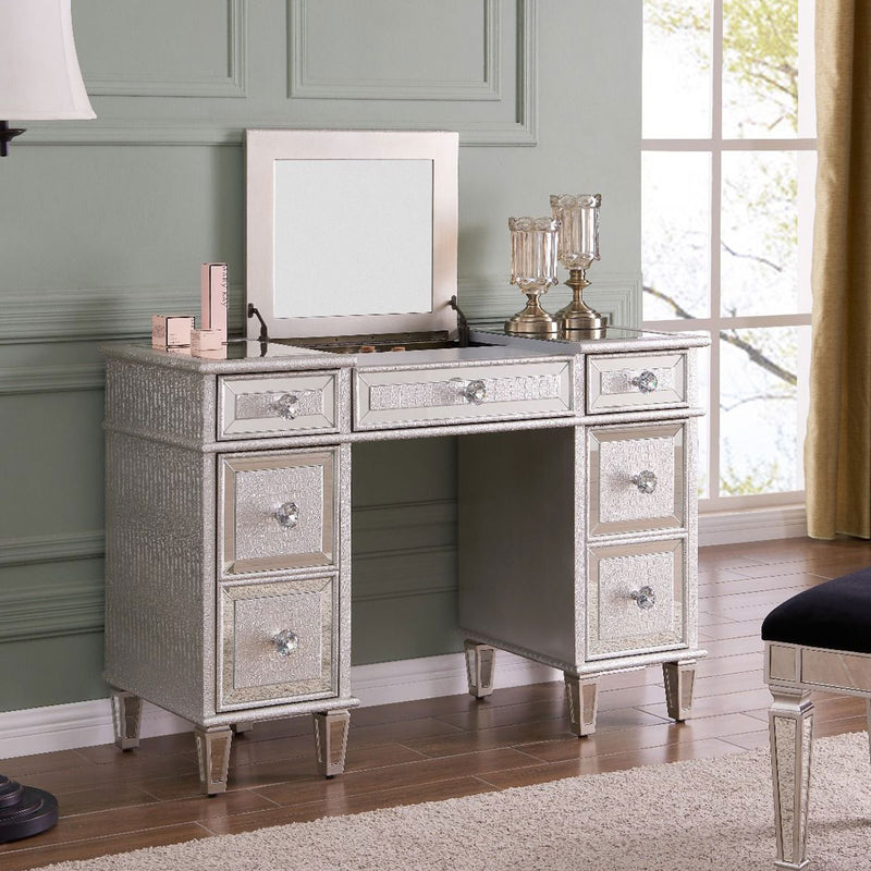Sofia Mirrored Silver Dressing Table by Lavishway | Dressing Tables-23430