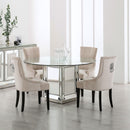 Sofia Silver Glass Top Round Dining Table by Lavishway | Dining Tables-23776