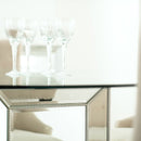 Sofia Silver Glass Top Round Dining Table by Lavishway | Dining Tables-23784