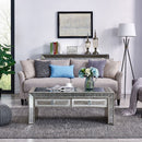 Sofia Silver Mirrored 2 Drawers Coffee Table by Lavishway | Coffee Tables-23845