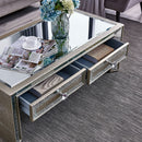 Sofia Silver Mirrored 2 Drawers Coffee Table by Lavishway | Coffee Tables-23848