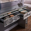 Sofia Silver Mirrored 2 Drawers Console Table by Lavishway | Hallway Console Table-23830
