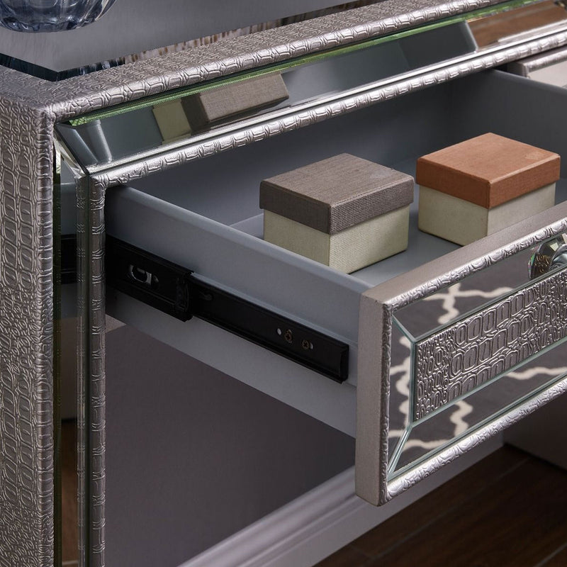 Sofia Silver Mirrored 2 Drawers Console Table by Lavishway | Hallway Console Table-23831