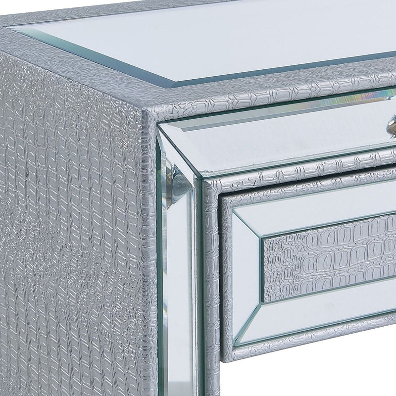 Sofia Silver Mirrored 2 Drawers Console Table by Lavishway | Hallway Console Table-23833