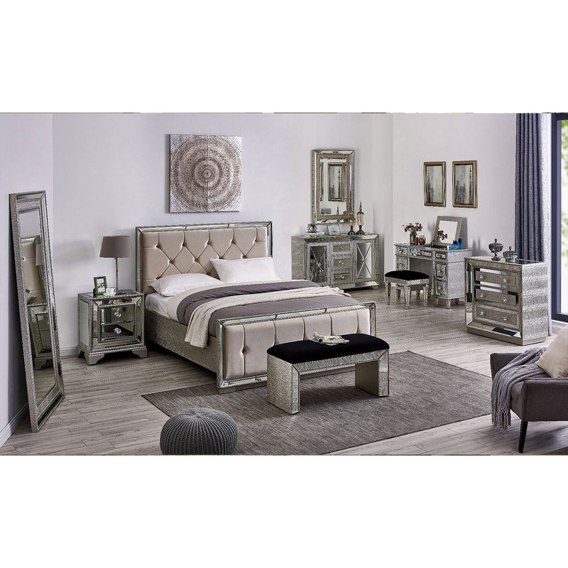 Sofia Silver Mirrored 3 Drawers Chest by Lavishway | Chest Of Drawers-23946