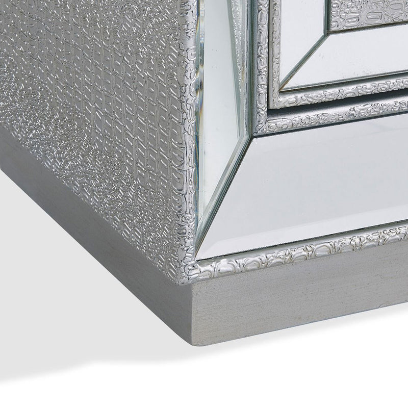 Sofia Silver Mirrored 3 Drawers Chest by Lavishway | Chest Of Drawers-23945
