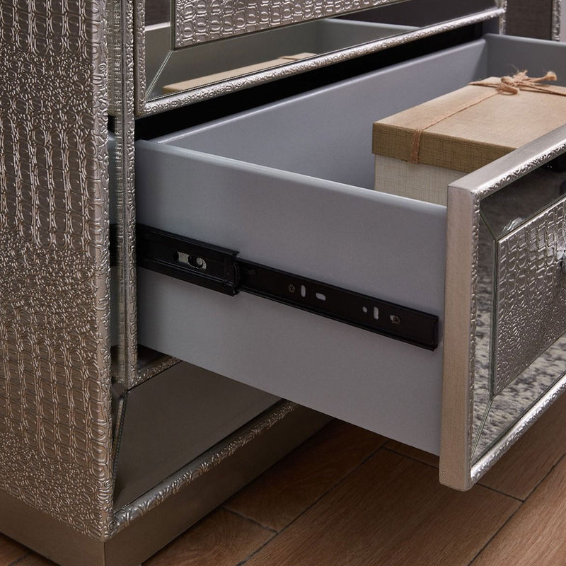Sofia Silver Mirrored 3 Drawers Chest by Lavishway | Chest Of Drawers-23940
