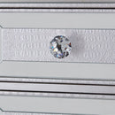 Sofia Tall Silver Mirrored 5 Drawer Chest by Lavishway | Chest Of Drawers-23885