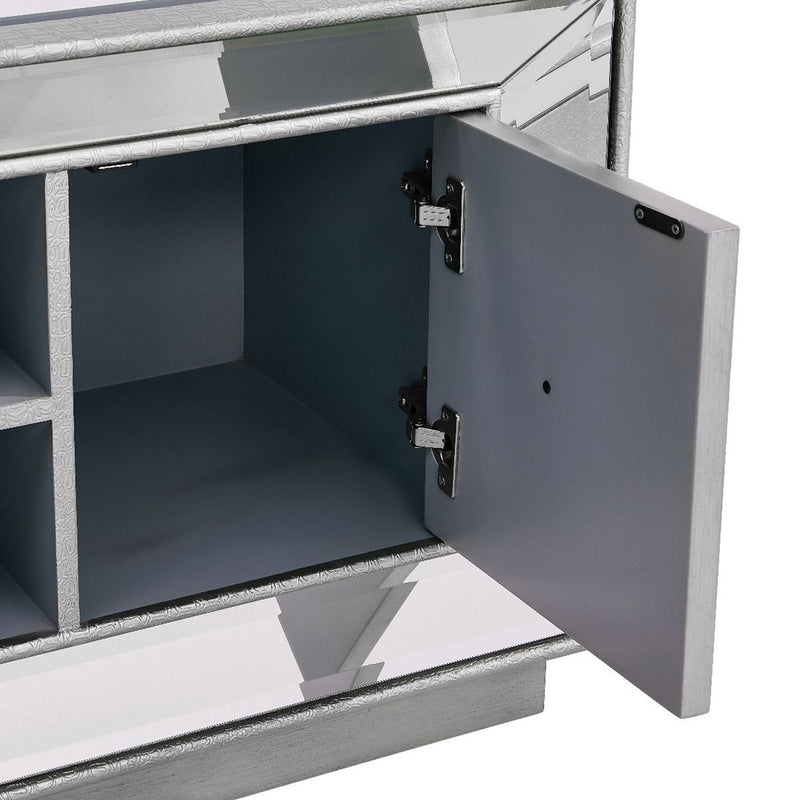 Sofia Silver Finish Glass TV Unit by Lavishway | TV Units Cabinets-23791