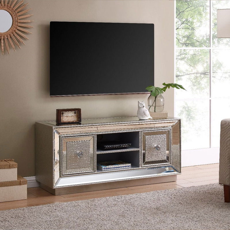 Sofia Silver Finish Glass TV Unit by Lavishway | TV Units Cabinets-23785