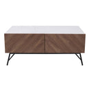 Sofia Walnut & White Ceramic Top TV Unit by Lavishway | TV Units Cabinets-23003