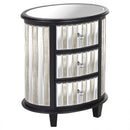 Soho 3 Drawers Mirrored Glass Oval Unit by Lavishway | Chest Of Drawers-51681