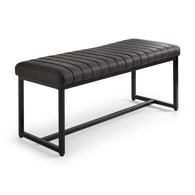Soho Antique Black Faux Leather Dining Bench by Lavishway | Dining Benches-60766
