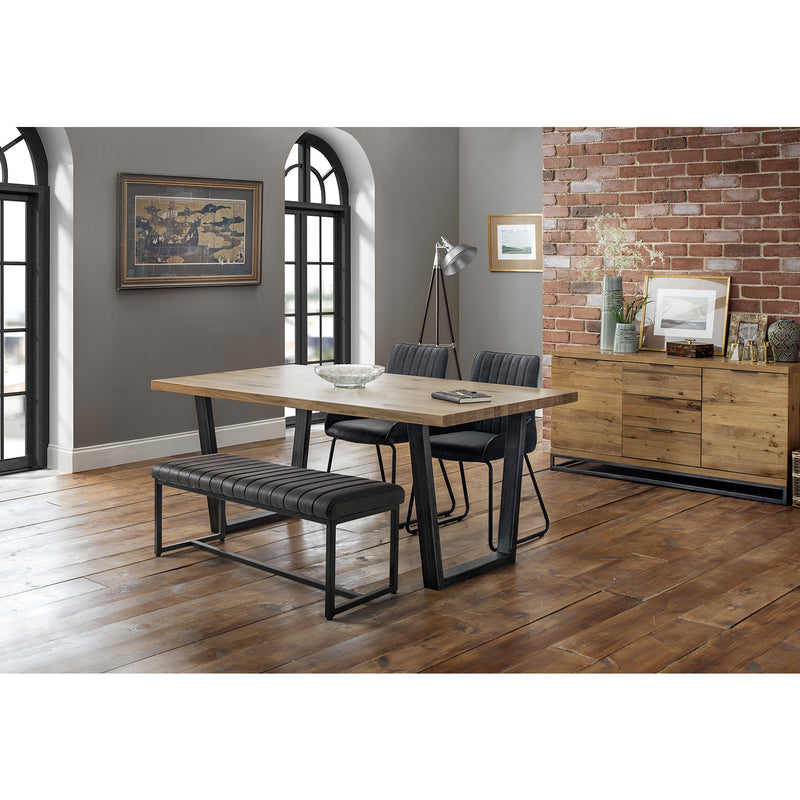 Soho Antique Black Faux Leather Dining Bench by Lavishway | Dining Benches-60768