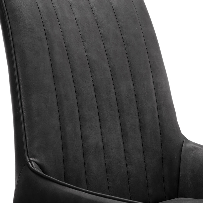 Soho Antique Black Faux Leather Dining Chair by Lavishway | Dining Chairs-60763