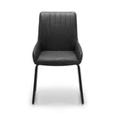 Soho Antique Black Faux Leather Dining Chair by Lavishway | Dining Chairs-60762