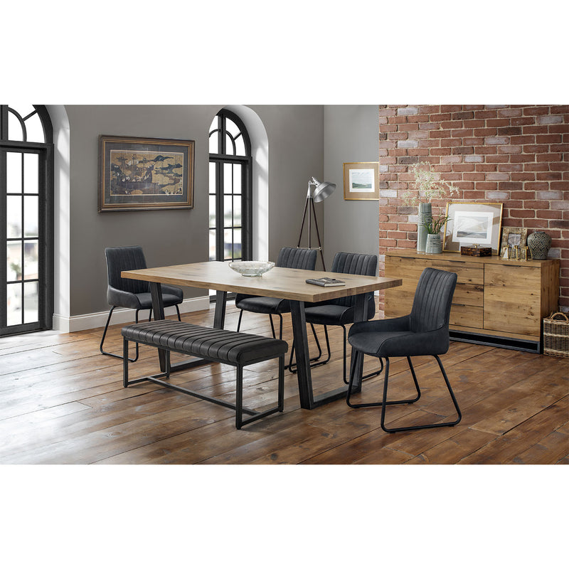 Soho Antique Black Faux Leather Dining Chair by Lavishway | Dining Chairs-60764