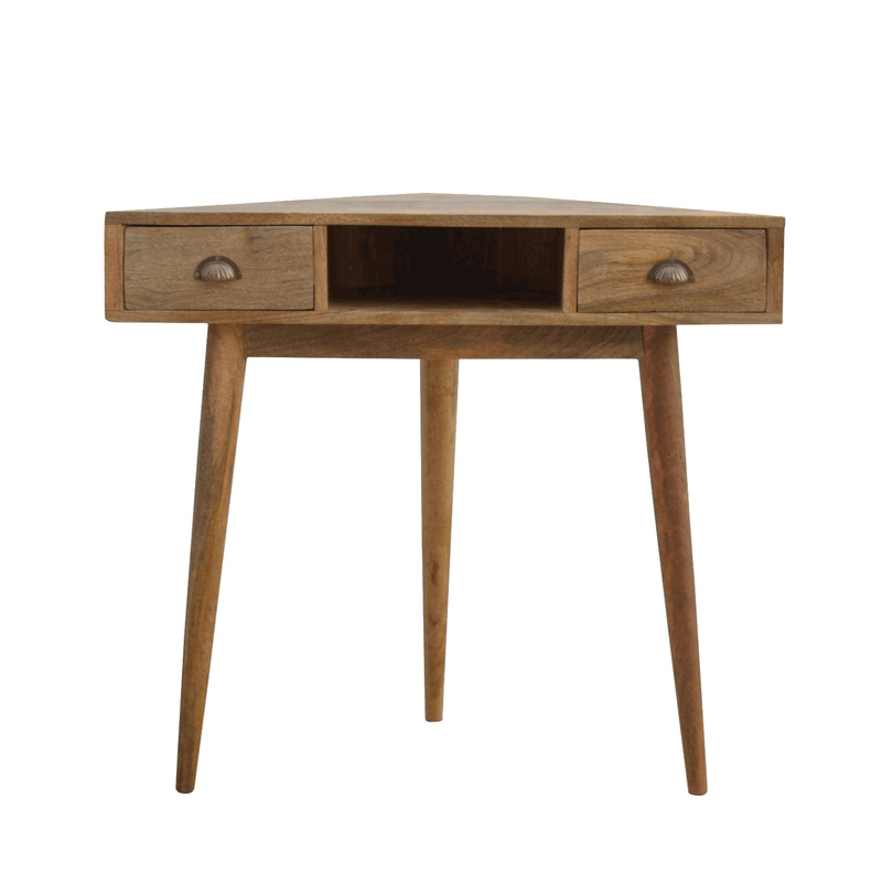 Montreal Solid Wood 2 Drawers Triangle Desk by Lavishway | Reclaimed Wood Desks-57316