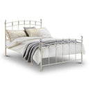 Sophie Stone White Metal Bed Frame by Lavishway | Metal Beds-60726