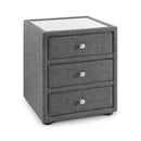 Sorrento Fabric 3 Drawers Bedside Table by Lavishway | Bedside Tables-60690