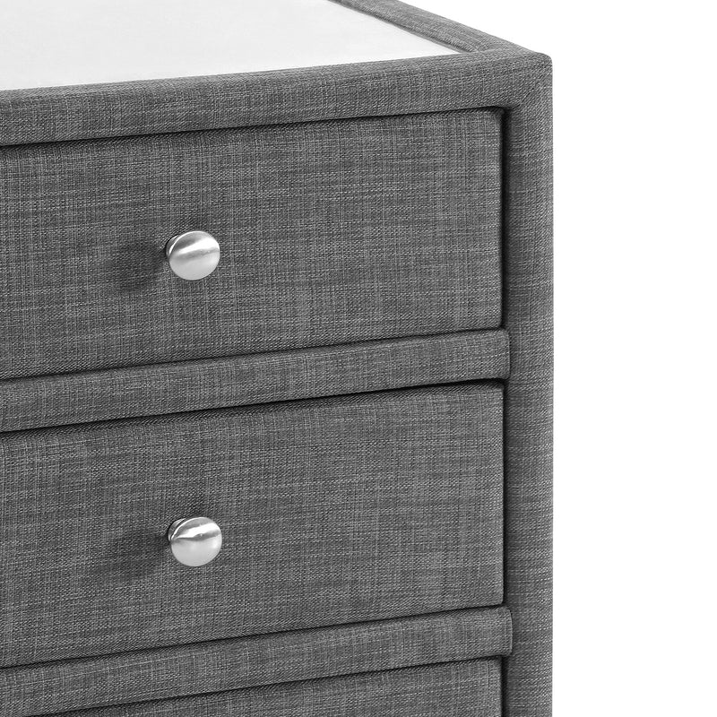 Sorrento Fabric 3 Drawers Bedside Table by Lavishway | Bedside Tables-60691