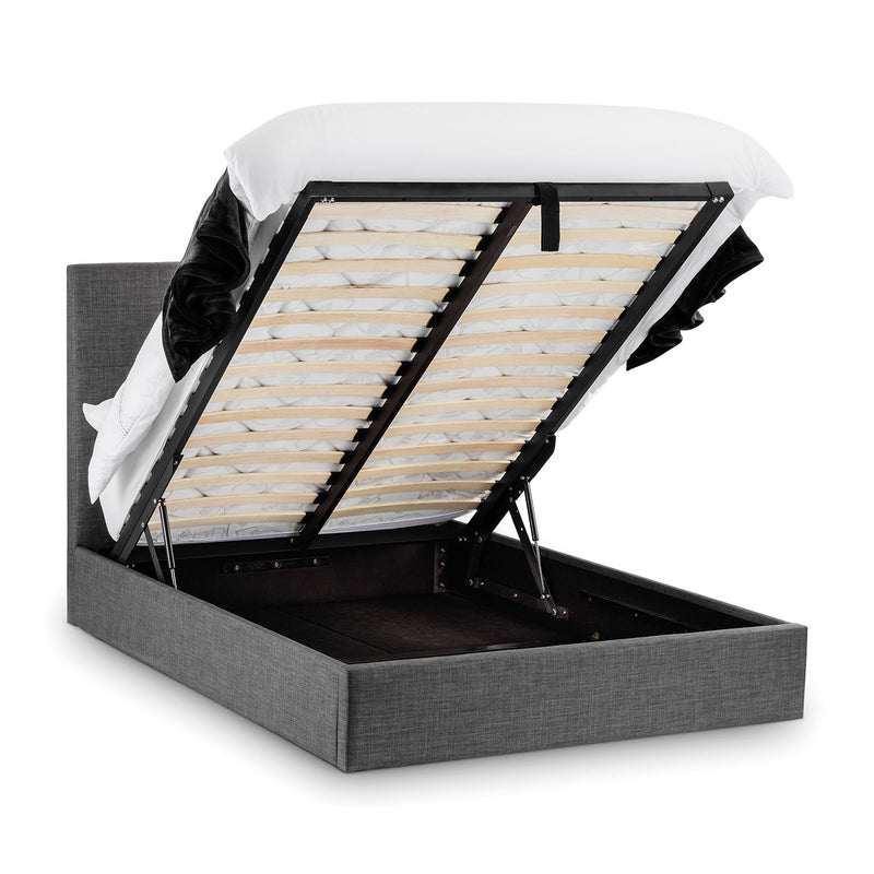 Sorrento Slate Grey Fabric Ottoman Bed by Lavishway | Ottoman Beds-60666