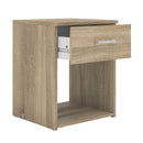 Space Oak Finish 1 Drawer Bedside Table by Lavishway | Bedside Tables-28946