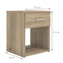 Space Oak Finish 1 Drawer Bedside Table by Lavishway | Bedside Tables-28950