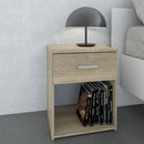 Space Oak Finish 1 Drawer Bedside Table by Lavishway | Bedside Tables-28943