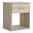 Space Oak Finish 1 Drawer Bedside Table by Lavishway | Bedside Tables-28945