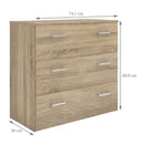 Space Oak Finish 3 Drawers Chest by Lavishway | Chest Of Drawers-28909