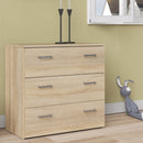 Space Oak Finish 3 Drawers Chest by Lavishway | Chest Of Drawers-28901