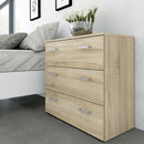Space Oak Finish 3 Drawers Chest by Lavishway | Chest Of Drawers-28902