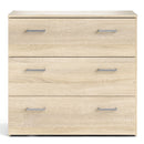 Space Oak Finish 3 Drawers Chest by Lavishway | Chest Of Drawers-28906