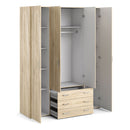 Space Oak Finish 4 Doors Wardrobe by Lavishway | Wardrobe-28819