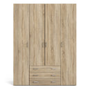 Space Oak Finish 4 Doors Wardrobe by Lavishway | Wardrobe-28821
