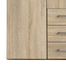 Space Oak Finish 4 Doors Wardrobe by Lavishway | Wardrobe-28822