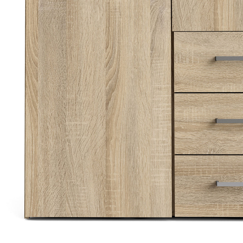 Space Oak Finish 4 Doors Wardrobe by Lavishway | Wardrobe-28822