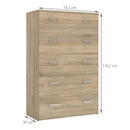 Space Oak Finish 5 Drawers Chest by Lavishway | Chest Of Drawers-28888