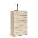 Space Oak Finish 5 Drawers Chest by Lavishway | Chest Of Drawers-28882