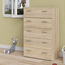 Space Oak Finish 5 Drawers Chest by Lavishway | Chest Of Drawers-28883