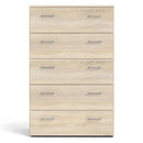 Space Oak Finish 5 Drawers Chest by Lavishway | Chest Of Drawers-28886
