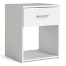 Space White 1 Drawer Bedside Table by Lavishway | Bedside Tables-28937