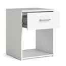 Space White 1 Drawer Bedside Table by Lavishway | Bedside Tables-28938