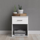 Space White 1 Drawer Bedside Table by Lavishway | Bedside Tables-28934