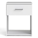 Space White 1 Drawer Bedside Table by Lavishway | Bedside Tables-28939