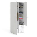 Space White 2 Doors 3 Drawers Wardrobe by Lavishway | Wardrobe-28852