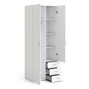 Space White 2 Doors 3 Drawers Wardrobe by Lavishway | Wardrobe-28853