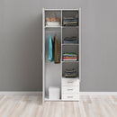 Space White 2 Doors 3 Drawers Wardrobe by Lavishway | Wardrobe-28849